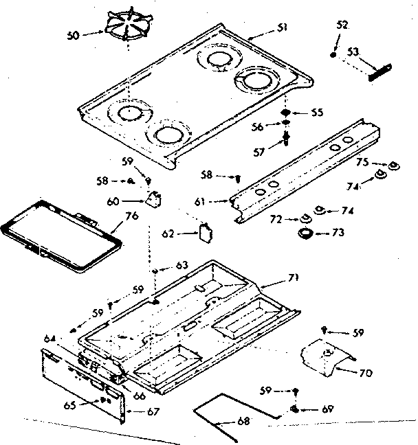 Kenmore 1037467241 main top section diagram