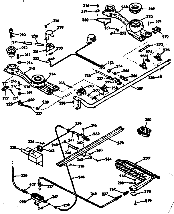 Kenmore 1037467241 burner section diagram