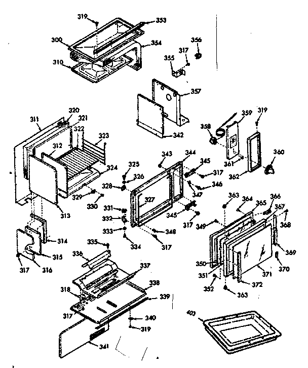 Kenmore 1037707310 upper body diagram