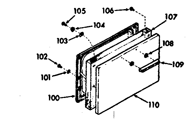 Kenmore 1037707310 lower oven door section diagram