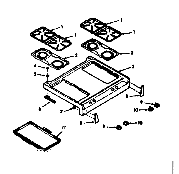 Kenmore 1037717220 main top section diagram