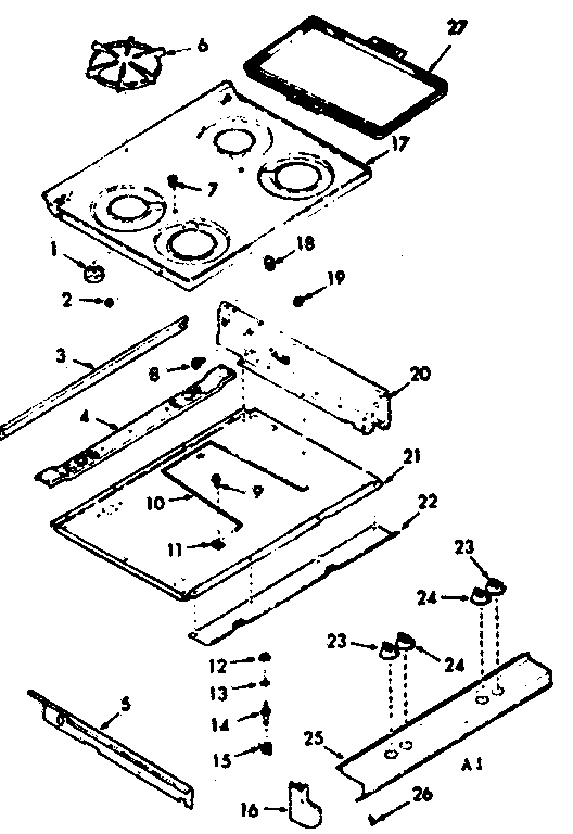 Kenmore 1037717360 main top diagram