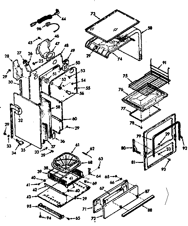 Kenmore 1037717360 lower body diagram