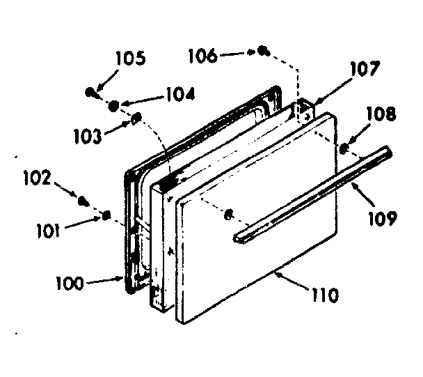 Kenmore 1037717360 lower oven door section diagram
