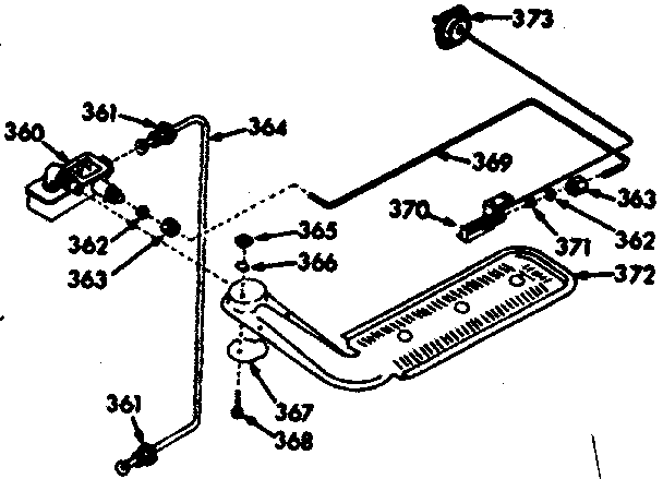 Kenmore 1037717360 upper oven burner section diagram