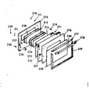 Kenmore 1037747210 oven door section diagram