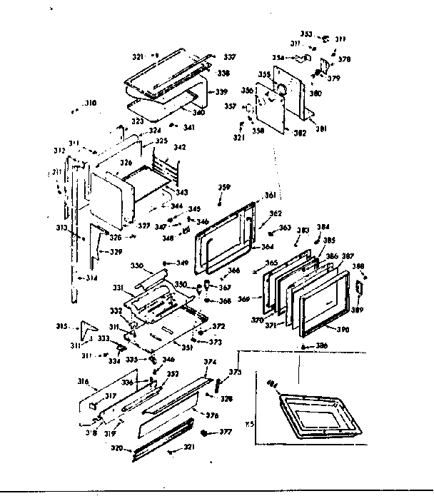 Kenmore 1037747260 upper body section diagram