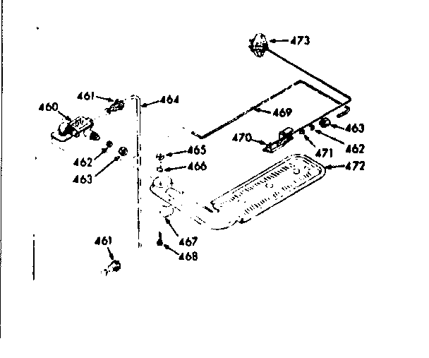 Kenmore 1037747260 upper oven burner section diagram