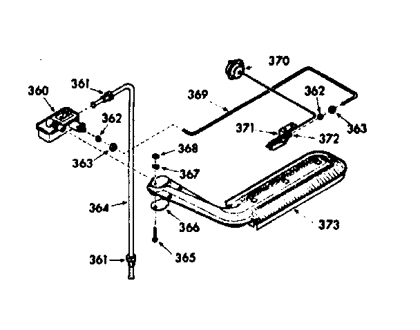 Kenmore 1037827360 upper oven burner section diagram