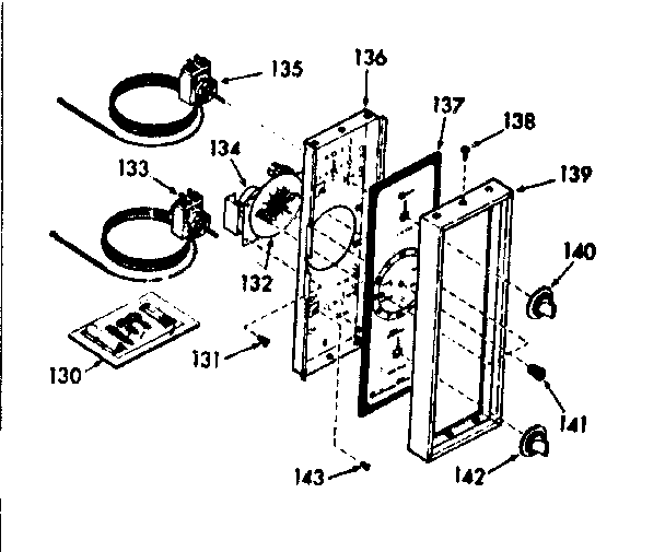 Kenmore 1037847320 upper oven control panel diagram