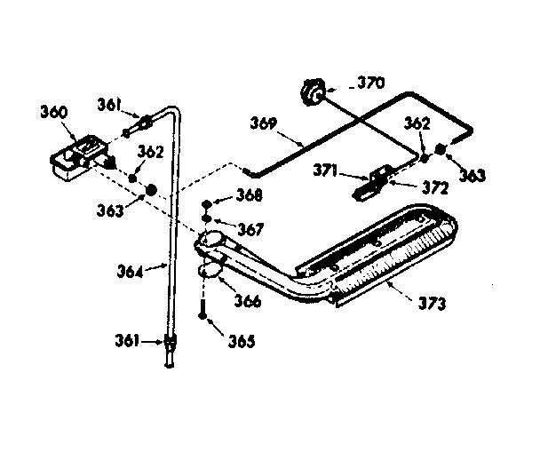 Kenmore 1037847320 upper oven burner section diagram