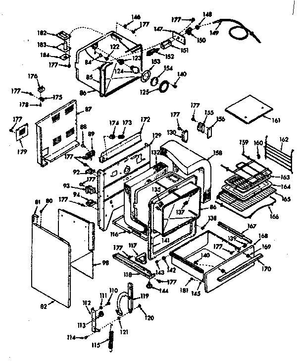 Kenmore 1038357221 body section diagram