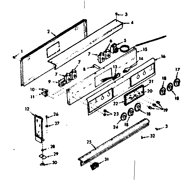 Kenmore 1039147220 control panel diagram