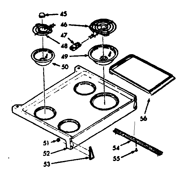 Kenmore 1039147220 main top section diagram