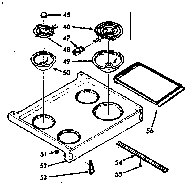Kenmore 1039147241 main top section diagram