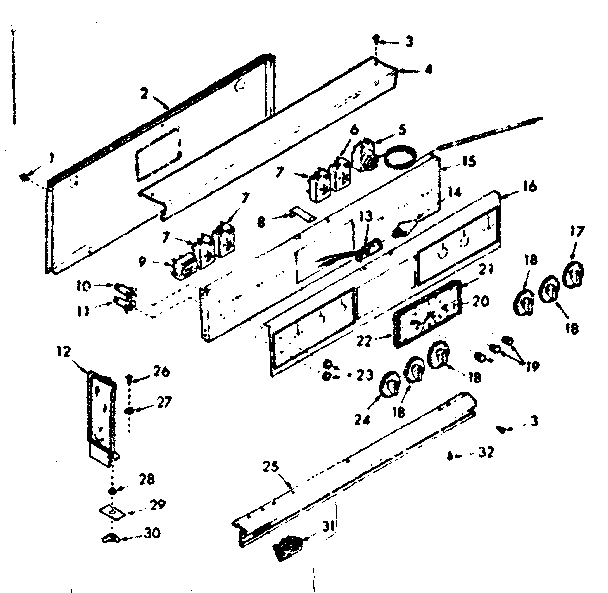 Kenmore 1039147310 control panel diagram