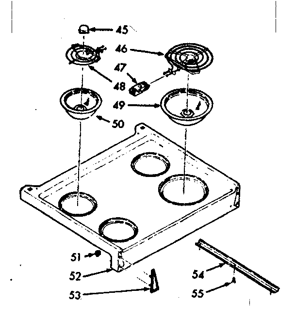 Kenmore 1039147310 main top section diagram