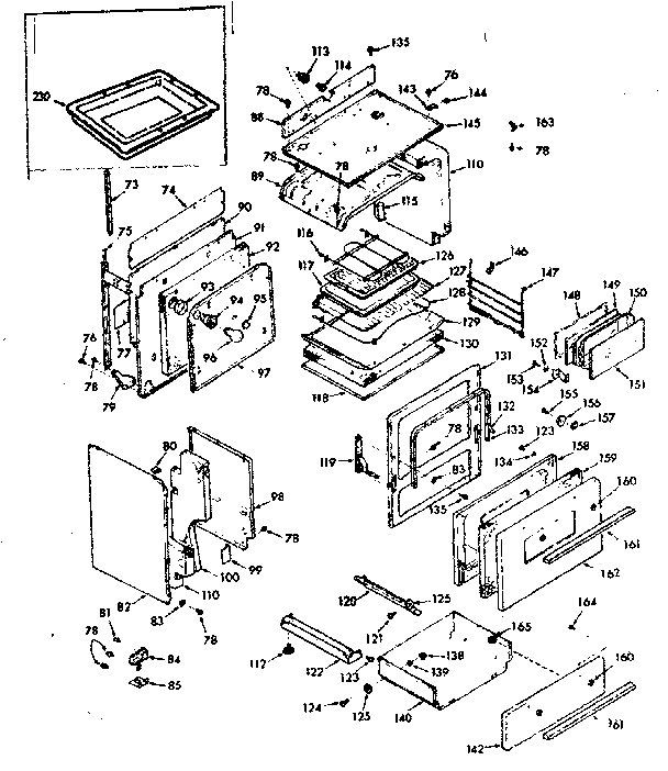 Kenmore 1039147310 body section & opt. rotisserie pan diagram