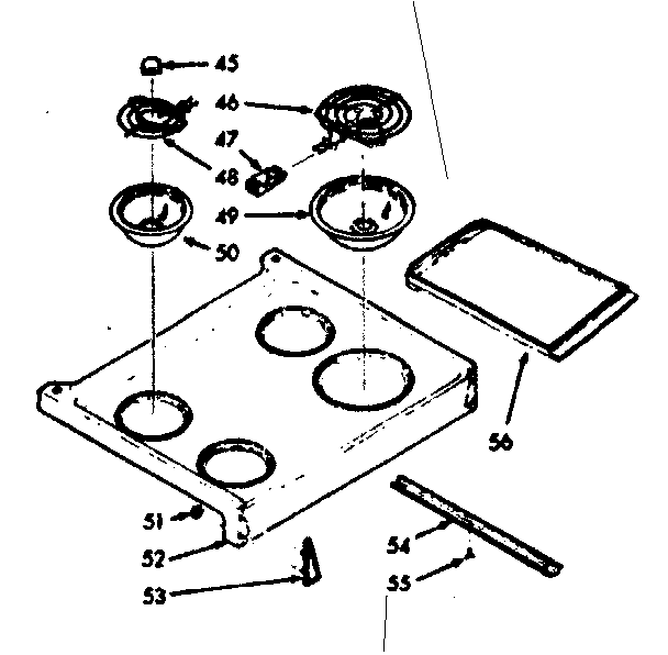Kenmore 1039147361 main top section diagram