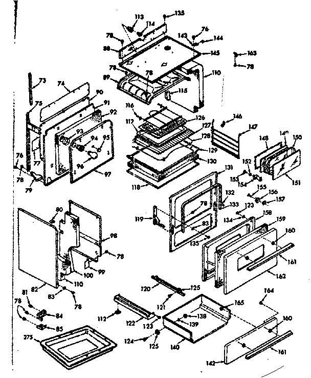Kenmore 1039147361 body section diagram