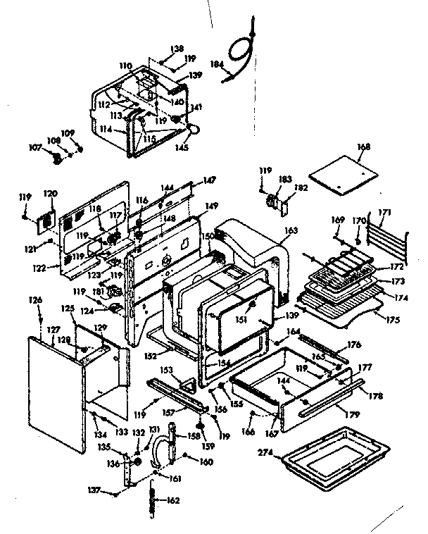 Kenmore 1039187212 body section diagram