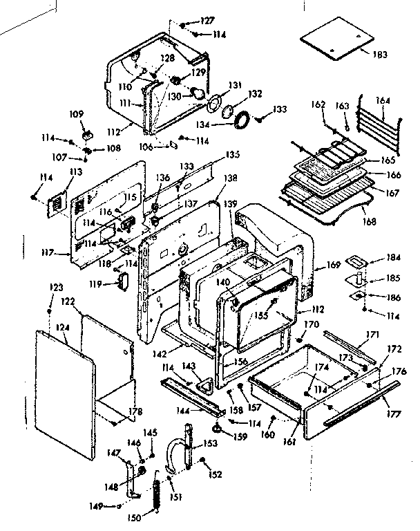 Kenmore 1039337261 body section diagram