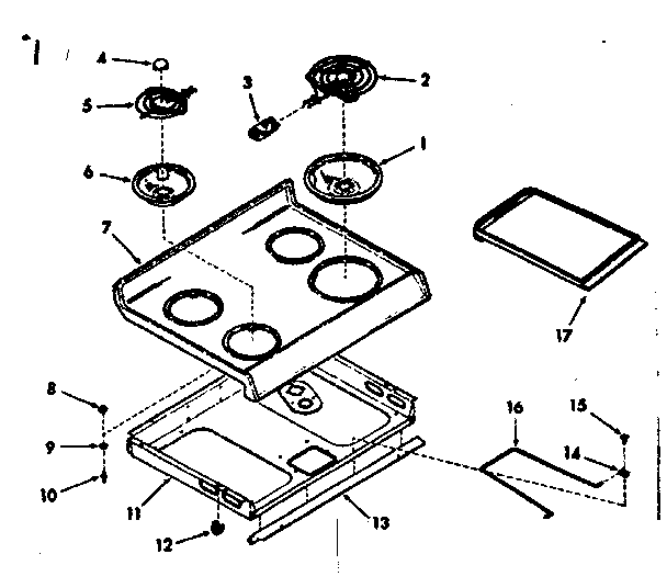 Kenmore 1039337360 main top section diagram