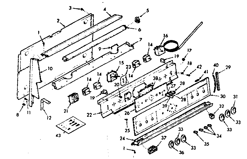 Kenmore 1039357262 backguard section diagram