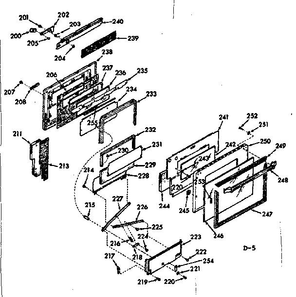 Kenmore 1039357310 oven door section diagram