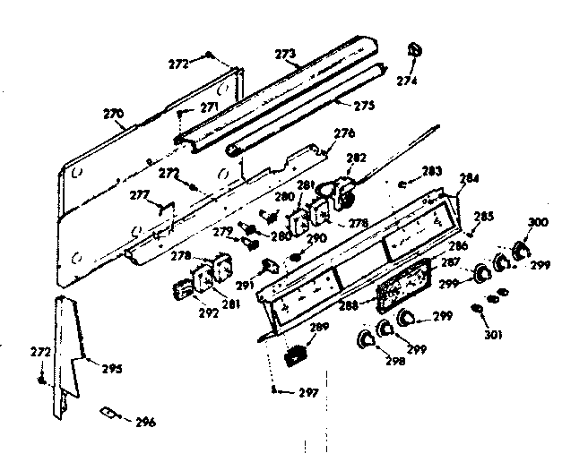 Kenmore 1039357310 backguard section diagram