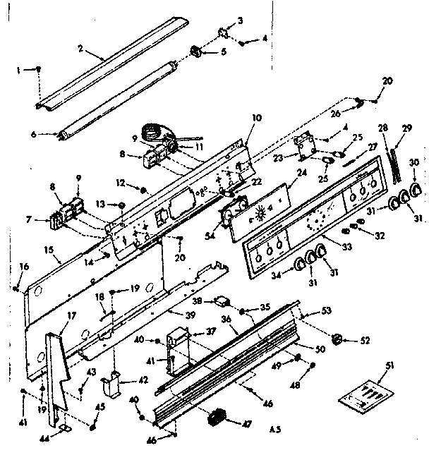 Kenmore 1039367311 backguard section diagram
