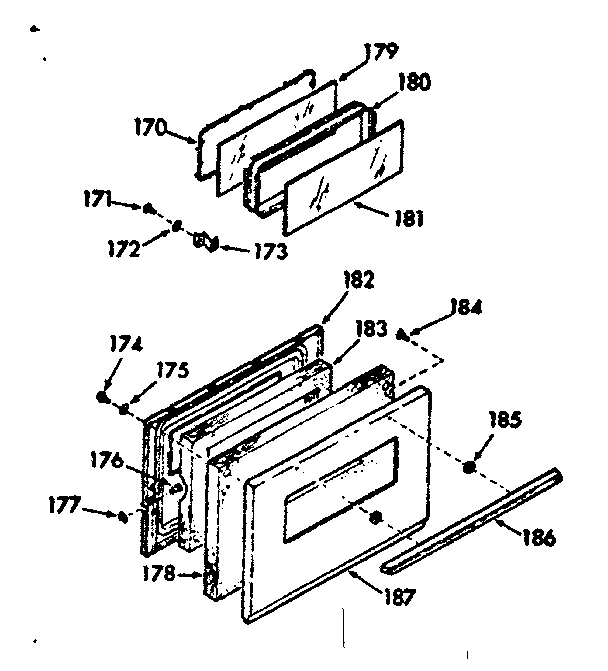 Kenmore 1039367311 oven door section diagram