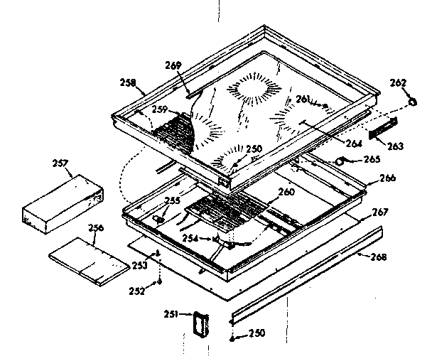Kenmore 1039377240 main top cook surface diagram