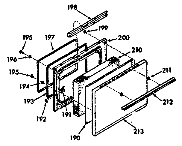 Kenmore 1039377221 oven door section diagram