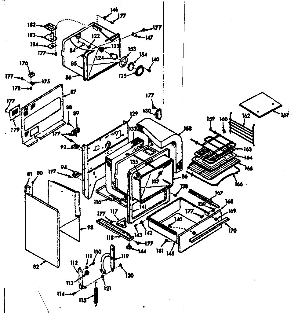 Kenmore 1039377320 body section diagram