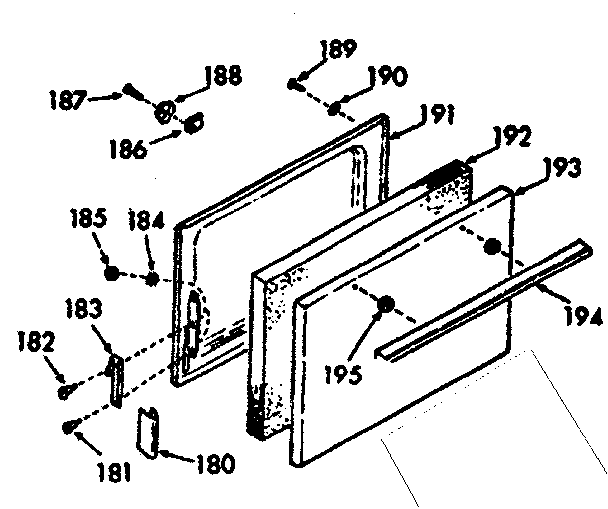 Kenmore 1039737360 lower oven door section diagram