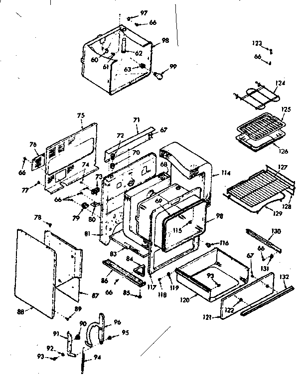 Kenmore 1039747340 lower body section diagram