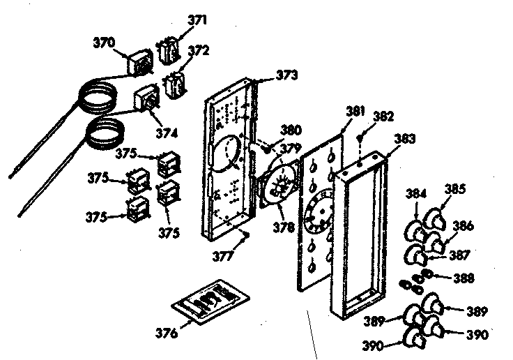 Kenmore 1039767320 control panel section diagram