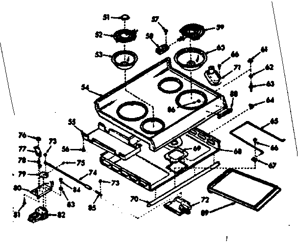 Kenmore 1039857212 main top diagram