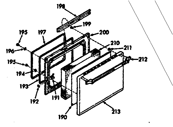 Kenmore 1039857212 oven door diagram