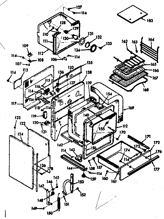 Kenmore 1039857263 lower body section diagram