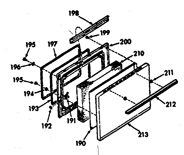Kenmore 1039857360 oven door section diagram
