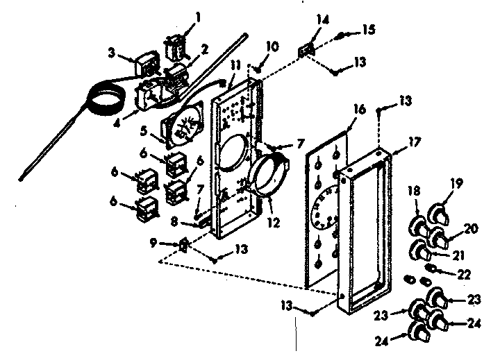 Kenmore 1039857311 control panel section diagram