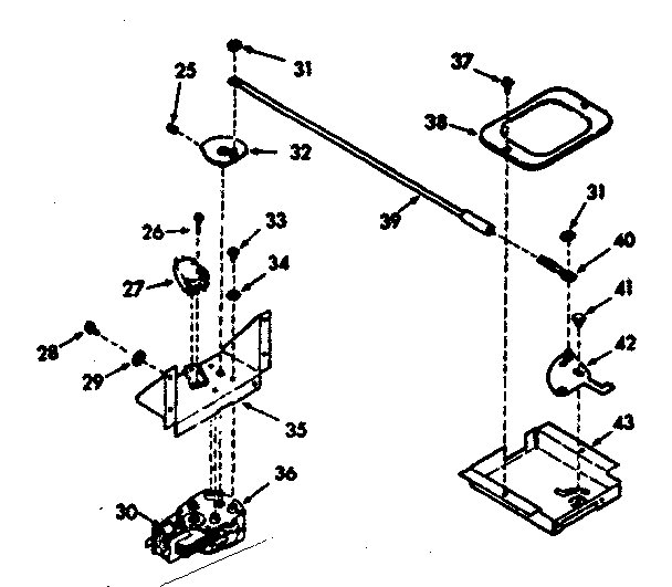Kenmore 1039867360 power lock section diagram