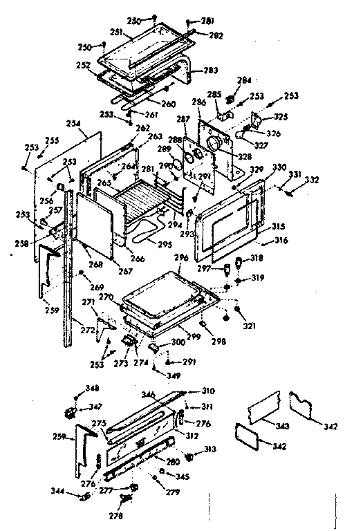 Kenmore 1039877221 upper body section diagram