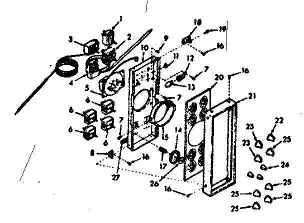 Kenmore 1039877243 control panel section diagram