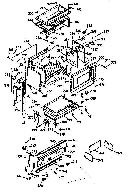 Kenmore 1039877243 upper body section diagram