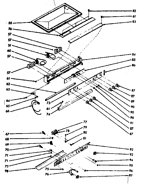 Kenmore 1039886940 control panel section diagram