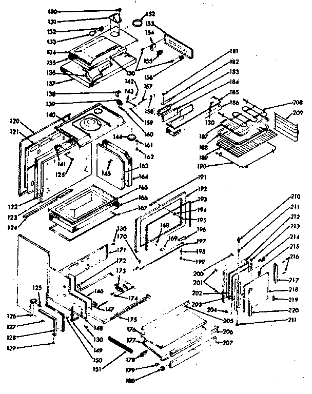 Kenmore 1039886940 upper oven body section diagram