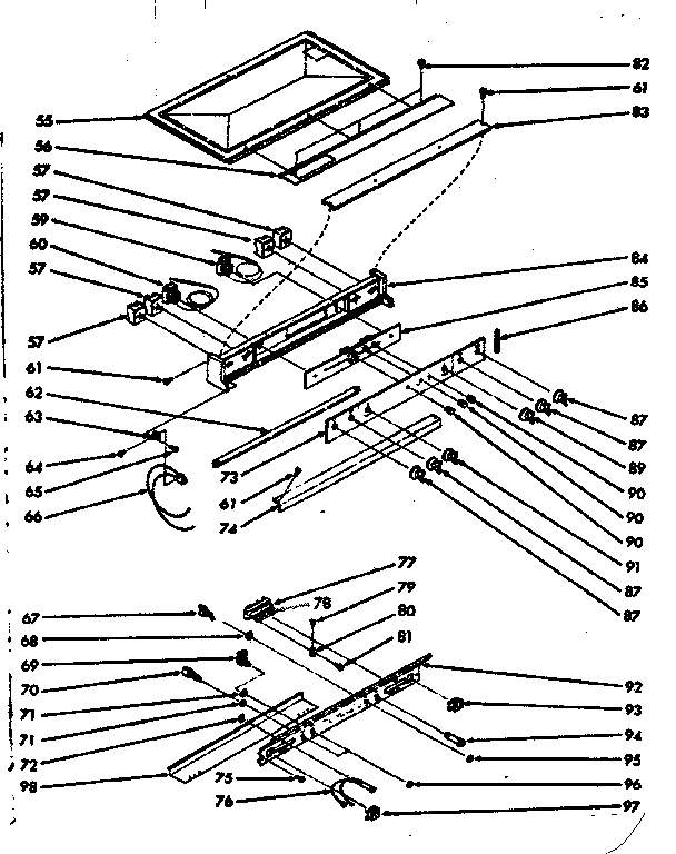 Kenmore 1039886961 control panel section diagram